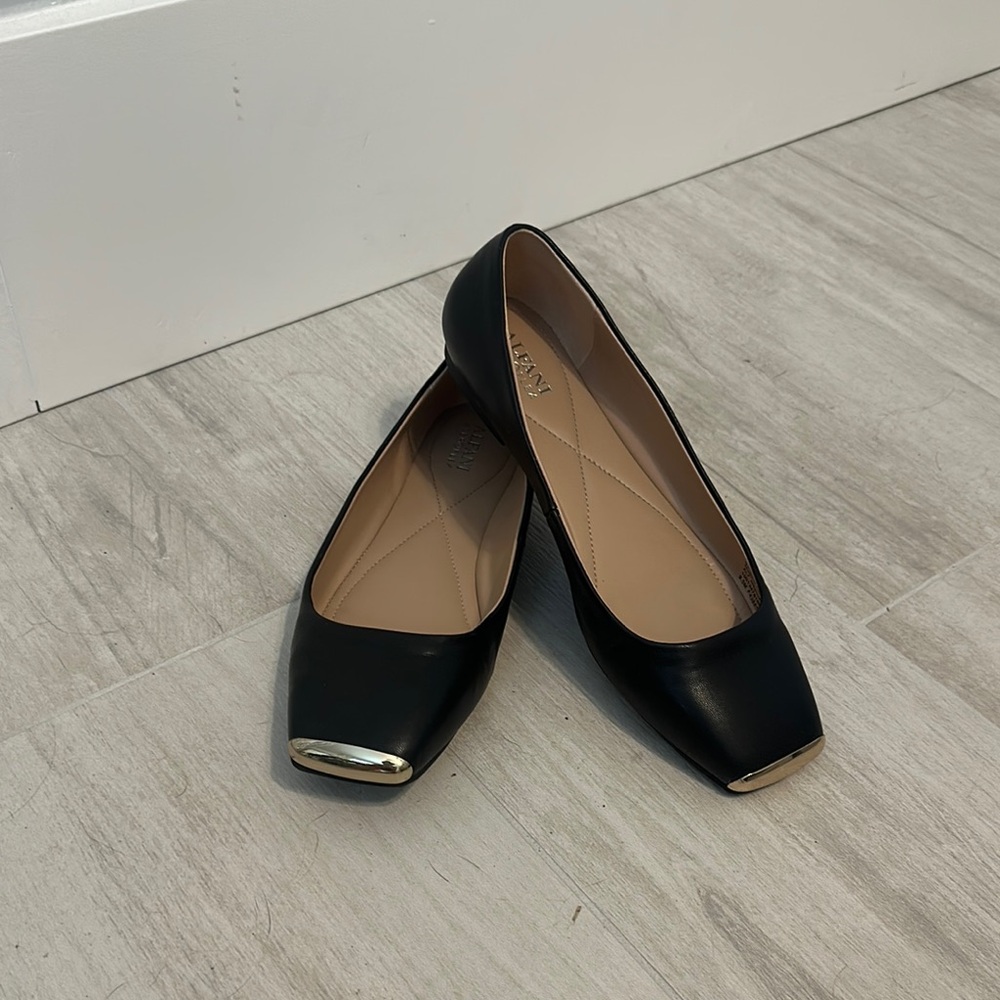 Alfani Black and Gold Flats with Square Toe